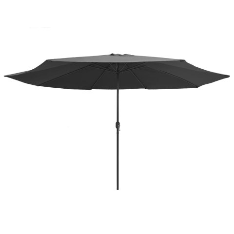 PARASOL OGRODOWY NA METALOWYM SŁUPKU 390CM ANTRACYTOWY