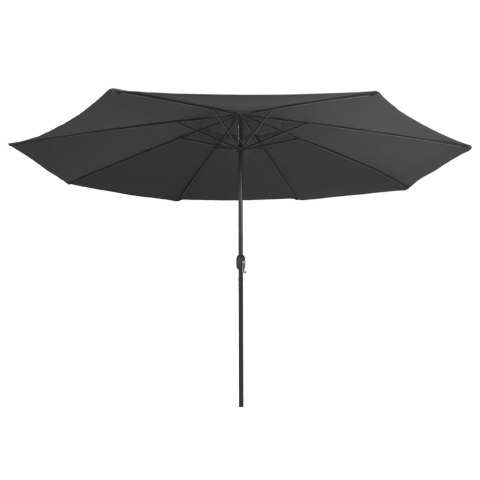 PARASOL OGRODOWY NA METALOWYM SŁUPKU 390CM ANTRACYTOWY