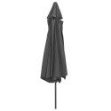 PARASOL OGRODOWY NA METALOWYM SŁUPKU 390CM ANTRACYTOWY