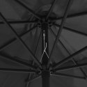 PARASOL OGRODOWY NA METALOWYM SŁUPKU 390CM ANTRACYTOWY