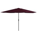 PARASOL OGRODOWY NA METALOWYM SŁUPKU 390CM BORDOWY