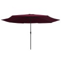 PARASOL OGRODOWY NA METALOWYM SŁUPKU 390CM BORDOWY