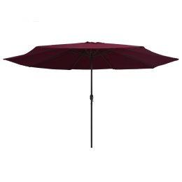 PARASOL OGRODOWY NA METALOWYM SŁUPKU 390CM BORDOWY