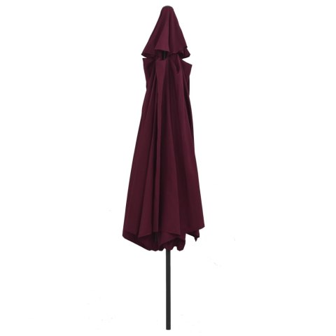 PARASOL OGRODOWY NA METALOWYM SŁUPKU 390CM BORDOWY