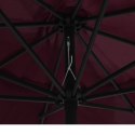 PARASOL OGRODOWY NA METALOWYM SŁUPKU 390CM BORDOWY