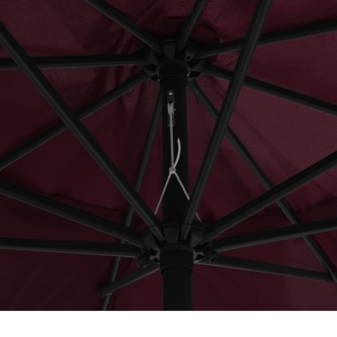 PARASOL OGRODOWY NA METALOWYM SŁUPKU 390CM BORDOWY