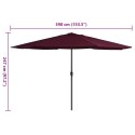 PARASOL OGRODOWY NA METALOWYM SŁUPKU 390CM BORDOWY
