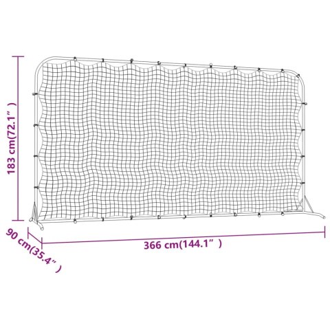 REBOUNDER DO PIŁKI NOŻNEJ CZARNY 366X90X183CM HDPE