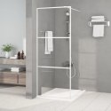 ŚCIANKA PRYSZNICOWA BIAŁA 80X195CM PRZEZROCZYSTE SZKŁO ESG