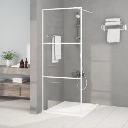ŚCIANKA PRYSZNICOWA BIAŁA 80X195CM PRZEZROCZYSTE SZKŁO ESG