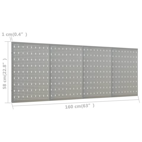 ŚCIENNE PŁYTY PERFOROWANE 4 SZT. 40X58CM STAL
