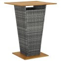 STOLIK BAROWY SZARY 80X80X110CM RATTAN PE I LITA AKACJA