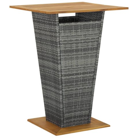 STOLIK BAROWY SZARY 80X80X110CM RATTAN PE I LITA AKACJA