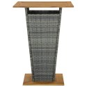 STOLIK BAROWY SZARY 80X80X110CM RATTAN PE I LITA AKACJA