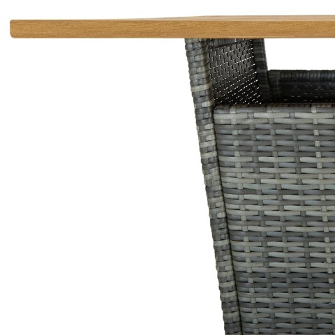 STOLIK BAROWY SZARY 80X80X110CM RATTAN PE I LITA AKACJA