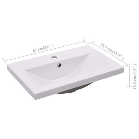 UMYWALKA WPUSZCZANA 61X39,5X18,5CM CERAMICZNA BIAŁA