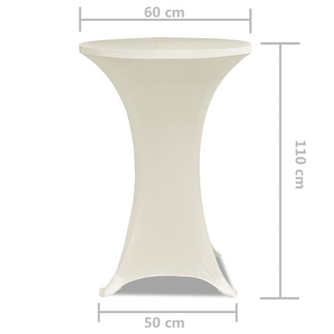 OBRUS NA STÓŁ BAROWY Ø 60 CM KREMOWY ROZCIĄGANY 2 SZT