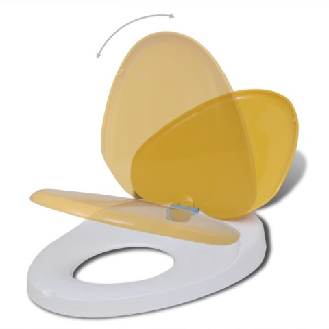 DESKI SEDESOWE WOLNOOPADAJĄCE 2 SZT. PLASTIKOWE BIAŁO-ŻÓŁTE