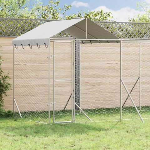 KOJEC DLA PSA Z DACHEM SREBRNY 6X2X2,5 M STAL GALWANIZOWANA