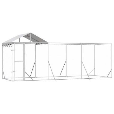 KOJEC DLA PSA Z DACHEM SREBRNY 6X2X2,5 M STAL GALWANIZOWANA