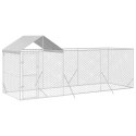 KOJEC DLA PSA Z DACHEM SREBRNY 6X2X2,5 M STAL GALWANIZOWANA