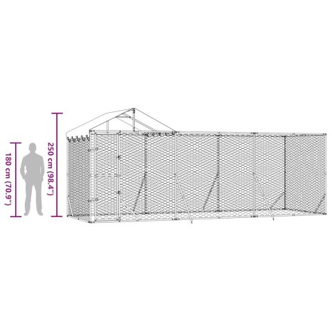 KOJEC DLA PSA Z DACHEM SREBRNY 6X2X2,5 M STAL GALWANIZOWANA