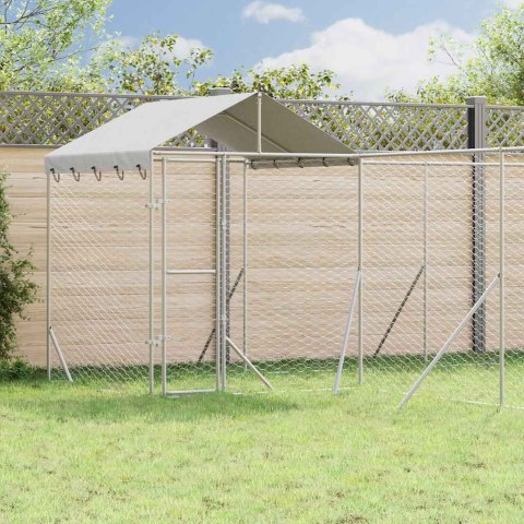 KOJEC DLA PSA Z DACHEM SREBRNY 6X6X2,5 M STAL GALWANIZOWANA