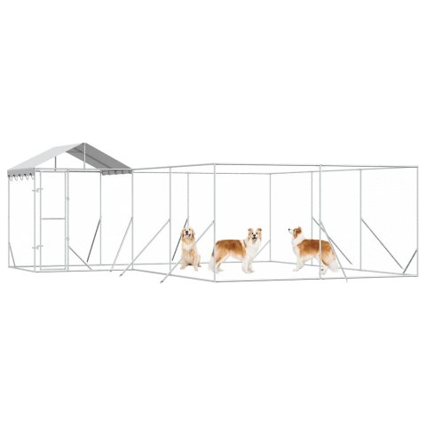 KOJEC DLA PSA Z DACHEM SREBRNY 6X6X2,5 M STAL GALWANIZOWANA