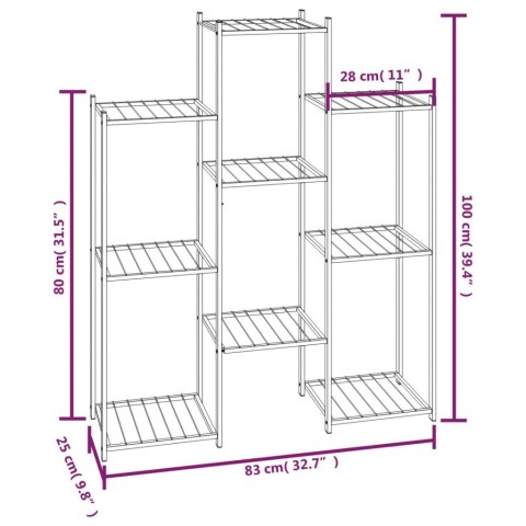 KWIETNIK 83X25X100CM CZARNY ŻELAZNY