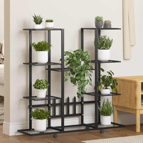 KWIETNIK NA KÓŁKACH 94,5X24,5X91,5CM CZARNY ŻELAZO