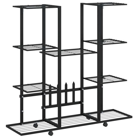 KWIETNIK NA KÓŁKACH 94,5X24,5X91,5CM CZARNY ŻELAZO