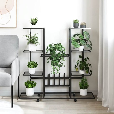 KWIETNIK NA KÓŁKACH 94,5X24,5X91,5CM CZARNY ŻELAZO