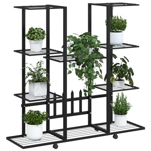 KWIETNIK NA KÓŁKACH 94,5X24,5X91,5CM CZARNY ŻELAZO