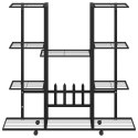 KWIETNIK NA KÓŁKACH 94,5X24,5X91,5CM CZARNY ŻELAZO
