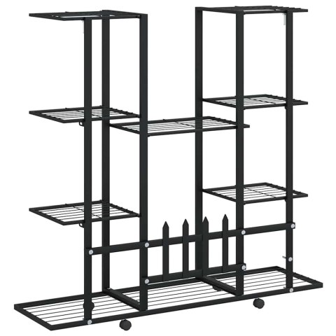 KWIETNIK NA KÓŁKACH 94,5X24,5X91,5CM CZARNY ŻELAZO
