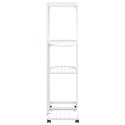 KWIETNIK Z 4 PÓŁKAMI I KÓŁKAMI 44X23X80CM BIAŁY ŻELAZNY