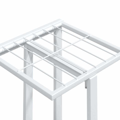 KWIETNIK Z 4 PÓŁKAMI I KÓŁKAMI 44X23X80CM BIAŁY ŻELAZNY