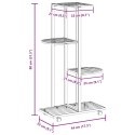 KWIETNIK Z 4 PÓŁKAMI I KÓŁKAMI 44X23X80CM BIAŁY ŻELAZNY