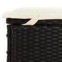 LEŻAK 2-OS. SKŁADANY DACH CZARNY 213X118X97CM POLIRATTAN