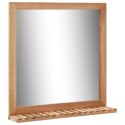 LUSTRO ŁAZIENKOWE 60X12X62CM Z RAMĄ Z DREWNA ORZECHOWEGO