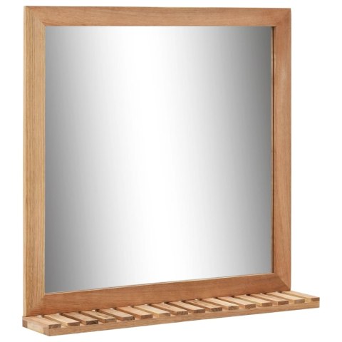 LUSTRO ŁAZIENKOWE 60X12X62CM Z RAMĄ Z DREWNA ORZECHOWEGO