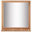 LUSTRO ŁAZIENKOWE 60X12X62CM Z RAMĄ Z DREWNA ORZECHOWEGO