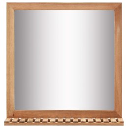 LUSTRO ŁAZIENKOWE 60X12X62CM Z RAMĄ Z DREWNA ORZECHOWEGO