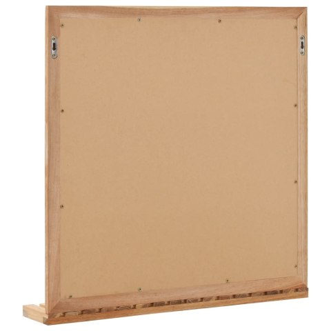 LUSTRO ŁAZIENKOWE 60X12X62CM Z RAMĄ Z DREWNA ORZECHOWEGO