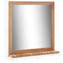 LUSTRO ŁAZIENKOWE 60X12X62CM Z RAMĄ Z DREWNA ORZECHOWEGO