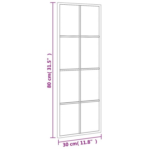 LUSTRO ŚCIENNE CZARNE 30X80CM PROSTOKĄTNE ŻELAZO