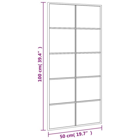 LUSTRO ŚCIENNE CZARNE 50X100CM PROSTOKĄTNE ŻELAZO