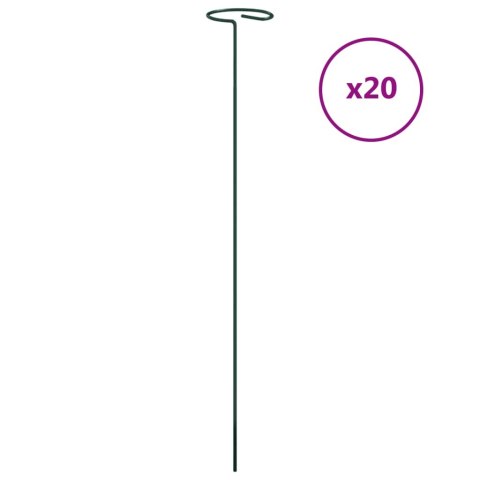PODPÓRKI DO ROŚLIN, 20 SZT., CIEMNOZIELONE, 40 CM, STALOWE