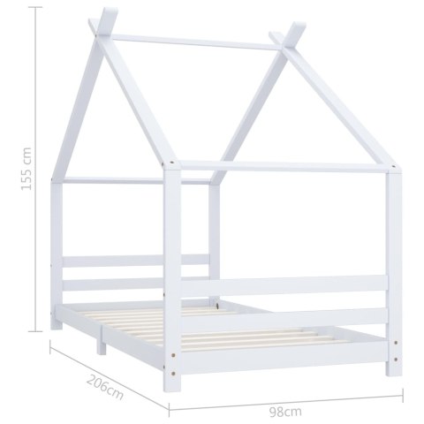 RAMA ŁÓŻKA DZIECIĘCEGO BIAŁA LITE DREWNO SOSNOWE 90X200CM