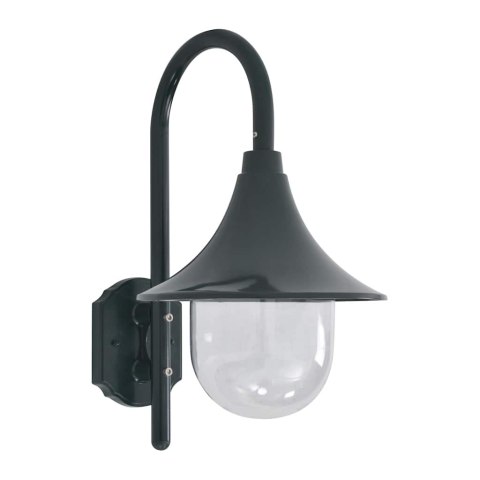 ŚCIENNA LAMPA OGRODOWA 42CM E27 ALUMINIOWA CIEMNOZIELONA